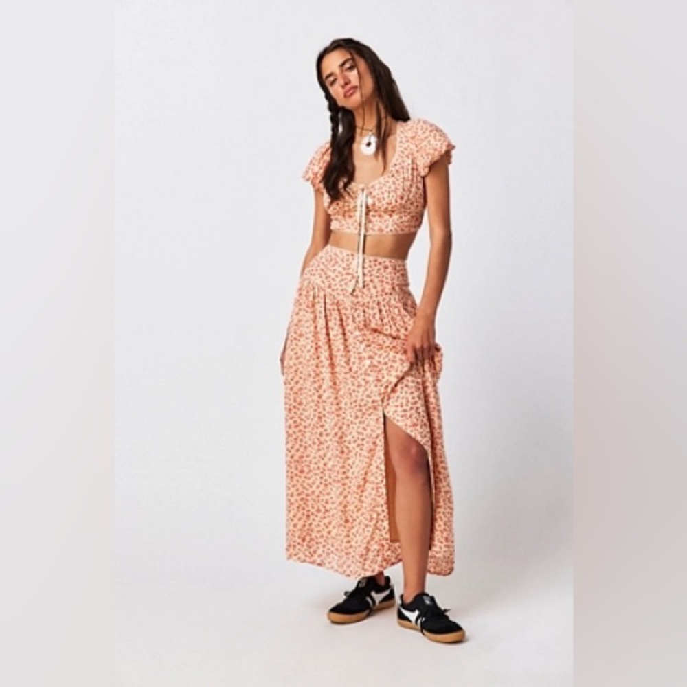 Free People Easy to Love Floral Skirt Set